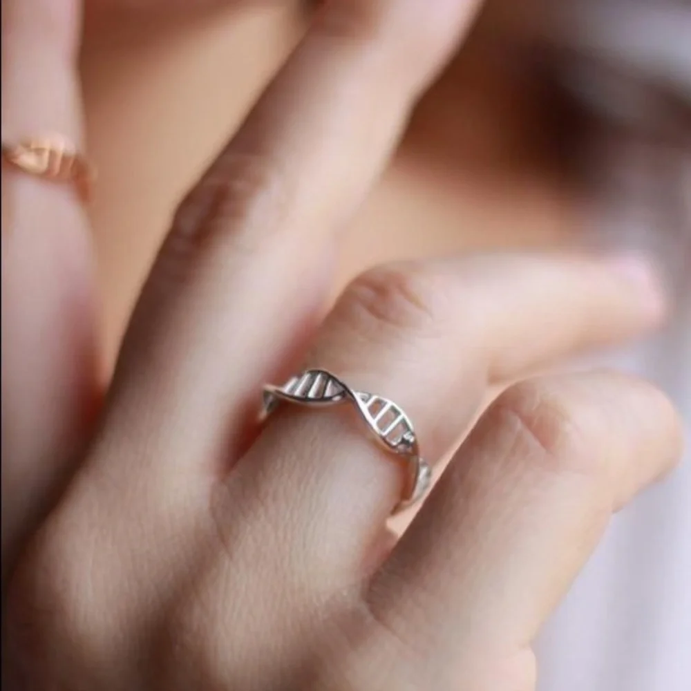 Rose gold colored DNA ring